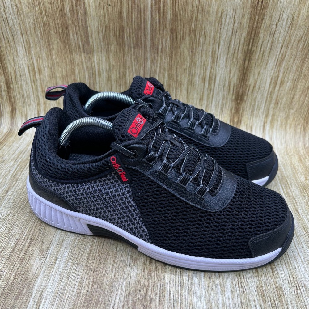 Orthofeet Edgewater Sneakers Men's Size 9.5 4E Extra Wide Black Orthopedic 617